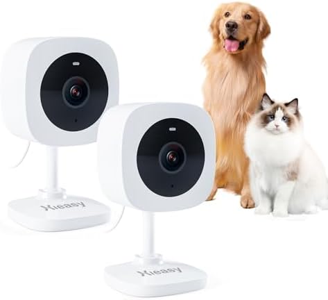 2K Home Indoor Pet Security Camera 2.4GHz with Night Vision, Dog/Cat 2-Way Audio, Wired, Motion Detection and Pet Monitor, Cloud & SD Card Storage, Phone App Control by Unknown