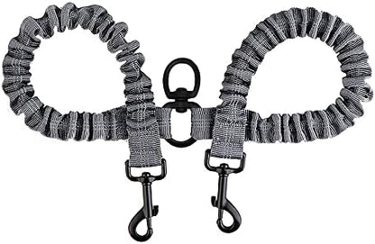 BAOBOTE Pet Double Dog Leash, Shock Absorbing Reflective Bungee Lead by BAOBOTE