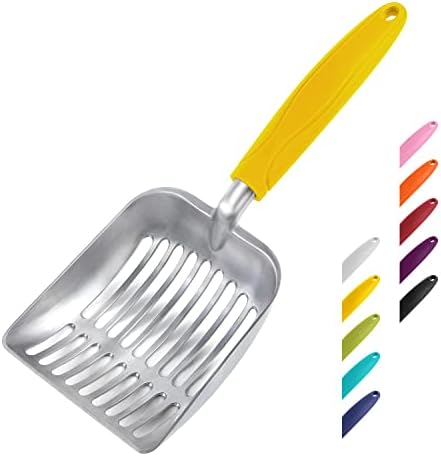 WePet Cat Litter Scoop, Aluminum Alloy Sifter, Kitty Metal Scooper, Deep Shovel, Long Handle, Poop Sifting, Kitten Pooper Lifter, Durable, Heavy Duty, for Litter Box by WePet