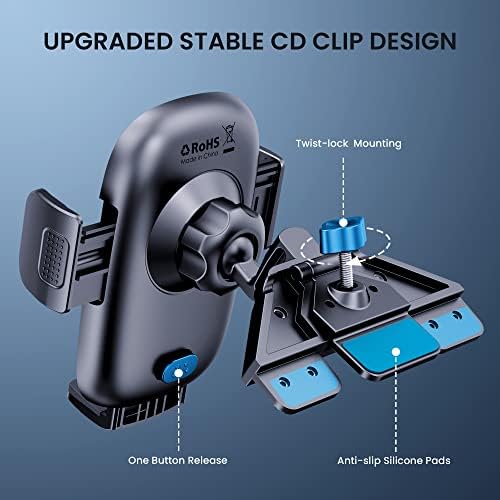 Phone Mount for Car Phone Holder Mount Upgraded Metal CD Slot Phone Holder Car Cell Phone Holder Thick Cases Friendly iPhone Holder for Car Mount for CD Player Fit for All iPhone Smartphone - Image 2