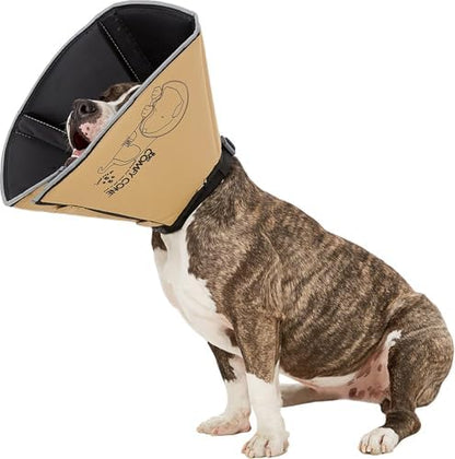 All Four Paws Comfy Cone Pet Cone for Dogs, Cats, Medium, Tan - Comfortable Soft Dog Cone Collar Alternative for After Surgery, Wound Care, Spay, Neuter - Dog and Cat Recovery Elizabethan-Collar by AllFourPaws