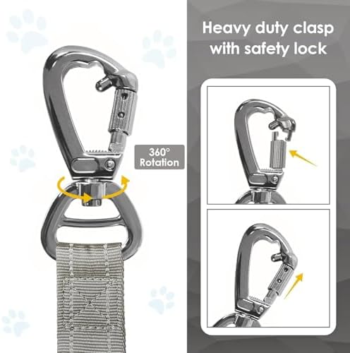 AUBELL Tactical Dog Leash Heavy Duty,4-6ft No Pull Bungee Leash,Grey - Image 5