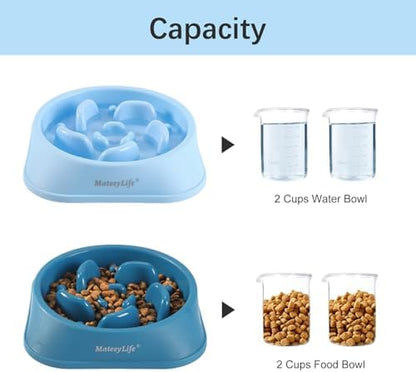 MateeyLife 2-Pack Slow Feeder Dog Bowls, 2 Cups, Dog Puzzle Feeder Bowl - Image 5