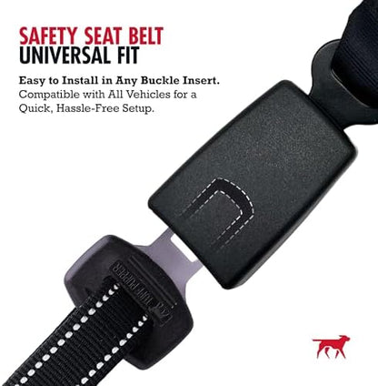 Tuff Pupper Dog Seat Belt | Adjustable Length Dog Seatbelt Restraint | Tangle-Free Locking Carabiner | Shock-Absorbing Bungee | Reflective Stitching for Visibility | Universal Fit for Cars & Trucks - Image 4