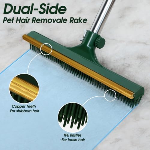 Carpet Rake for Pet Hair Removal Tool, 3 Pcs Dog Cat Hair Brush - Image 2
