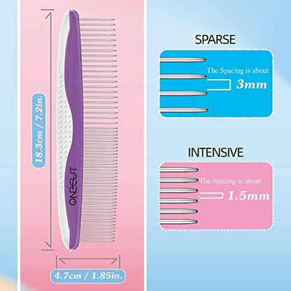 Dog Comb, OneCut Pet Grooming Tool for Removing Tangles Knots and Matted Fur, Wide and Narrow Teeth Comb Design for Dogs and Cats (Purple) - Image 6