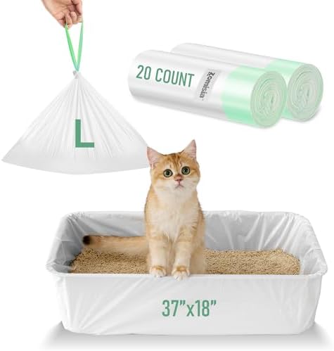 ZOMISIA Cat Litter Box Liners Large - 20 Count 37" x 18" Jumbo Litter Bags by Zomisia