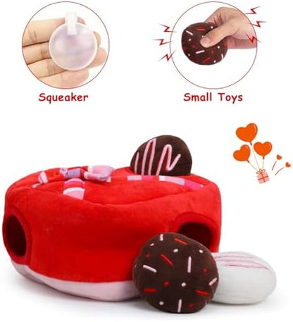 Hollypet Squeaky Hide and Seek Dog Toys for Small and Medium, Chocolate - Image 3