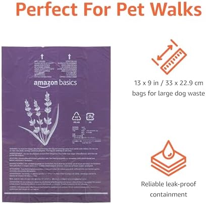 Amazon Basics Premium Dog Poop Bags, 600 Count, Enhanced Leakproof, Premium Lavender Scented - Image 3