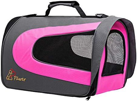 Pawer 18” x 11”x 11” Soft-Sided Foldable Airline Approved Pet Carrier for Cat, Puppy and Small Dog, Washable 600D Oxford Fabric, with Handle and Strap for Carry, Multiple Colors Available - Image 4