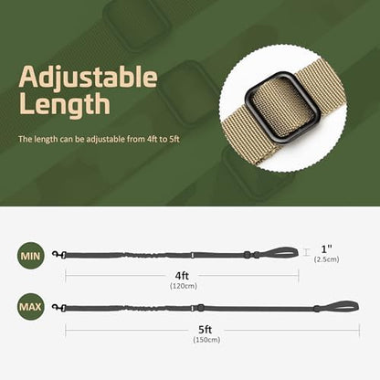 Forestpaw Tactical Dog Leash for Large Dogs, Khaki, 4-5FT - Image 7