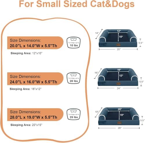 NANUYA Orthopedic Dog Bed for Small Dogs, 20 x 14 Inch, Navy Blue - Image 6