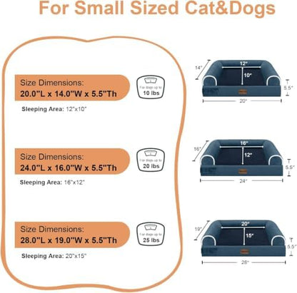 NANUYA Orthopedic Dog Bed for Small Dogs, 20 x 14 Inch, Navy Blue - Image 6