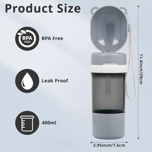 Pet Water Bottle Leak Proof Portable - Dog Water Dispenser with Drinking Bowl, Puppy Travel Accessories for Outdoor Walking, Hiking, Running - Image 3