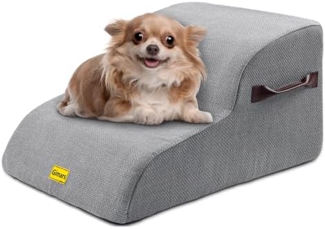 Gimars Extra Wide Sturdy 30D High Density Foam Dog Stairs for Sofa, Pet Stair for Small Medium Dog, Non-Slip, Easy Clean Removable Washable Cover by Gimars