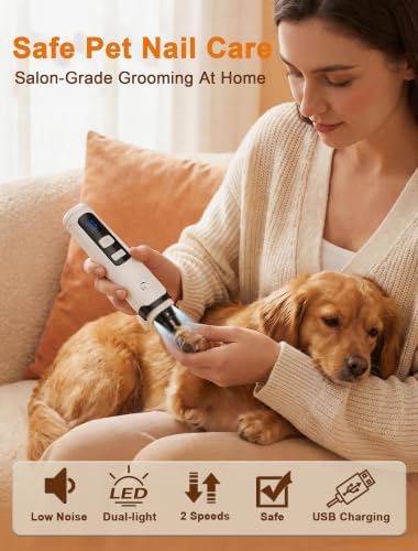 Quiet Electric Pet Nail Grinder with Light for Dogs Cats - Image 5
