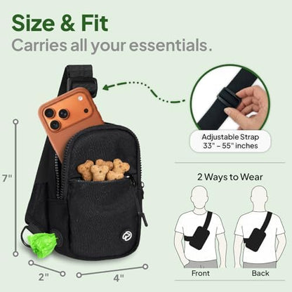 Hands Free Crossbody Dog Leash Bag with Built-in Poop Bag Dispenser & Storage, Dual Bungee Shock-Absorbing Leash with Dual Handles for Small, Medium, Large Dogs Walking or Training (Blue) - Image 5