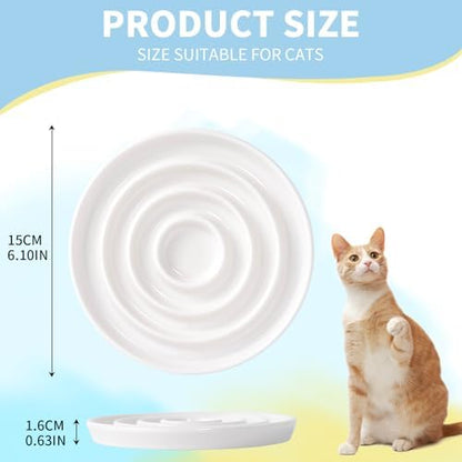 Ceramic Cat Slow Feeder,Shallow and Wide Opening Dish for Whisker Friendly - Image 3