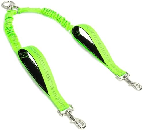Dual Dog Leash Coupler Double Control Padded Handle for 2 Large Dogs by Mycicy
