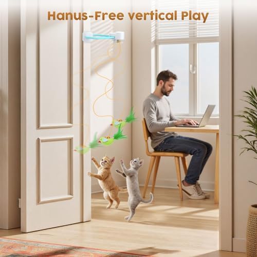Interactive Cat Toys for Indoor Cats, Clip-On Automatic Flying Bird - Image 2