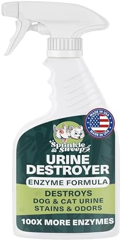 Sprinkle & Sweep: Pet Stain & Odor Enzyme Spray - 32oz - No Scrubbing Concentrated Formula, Dog & Cat Urine & Mess Destroyer, Carpet Spot Cleaning by SprinkleSweep