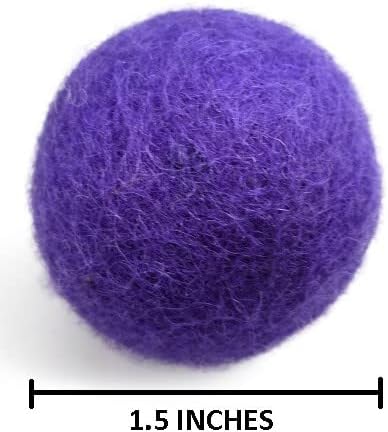 Wool Cat Toys - Felt Cat Toy Balls for Small Pet Fetch and Play - Eco Friendly Quiet Wool Ball Cat Toy for Cats and Kittens - Choose Your Colors 6PCS (Purple) - Image 2