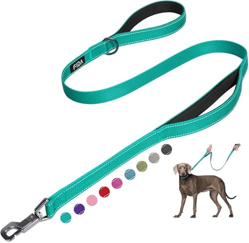 Fida Heavy Duty Dog Leash for Medium Large Dogs, 5 FT, Dual Padded Handles by Fida