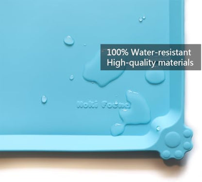Hoki Found X-Large Silicone Pet Food Mats Tray - Non Slip Pet Dog Cat Bowl Mats Placemat - Dog Pet Cat Feeding Mat - Waterproof Dog Cat Food Mats -Pet Water Mats for Carpet - Arctic - Image 3
