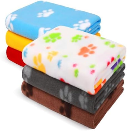 LINENLUX Fleece Dog Blankets 6-Pack, Soft Stretchy for Small Medium Puppy by LINENLUX