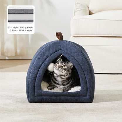 Bedsure 2in1 Cat Beds for Indoor Cats Cave for Kitten with Washable Pillow - Image 2