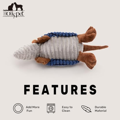 Hollypet Armadillo Squeaky Puppy Dog Toys for Small Medium Dogs, 8" - Image 5