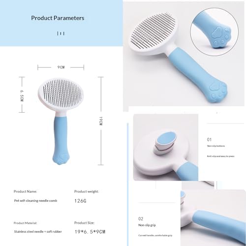 Cat Brush for Shedding for Indoor Cats & Dog Brush for Shedding - Perfect for Long & Short Haired Pets,Pet Brush for Dogs and Cats - Deshedding & Grooming Tool (Pink) - Image 6