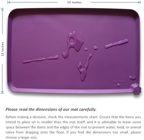 Hoki Found Waterproof Pet Feeding Mats with High Lips, Multiple Size and Colors for Dogs, Cats & Others -Eggplant - Image 5