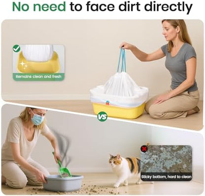 Sifting litter bags with 7-Day Litter System, Heavy Duty Thickened litter liners, 37x18 Inch (28 Pack) For Most Litter Boxes and Cat Supplies - Image 3
