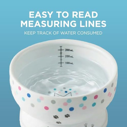 Necoichi Raised Cat Water Bowl, Whisker-Friendly (Colorful Dots, Regular) - Image 2