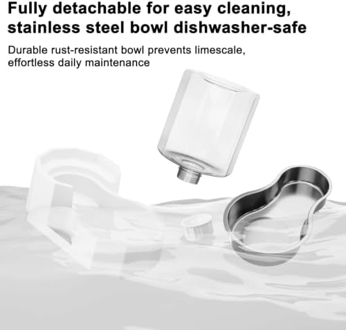 Sfozstra 4L Stainless Steel Gravity Water Dispenser:Cat Bowl - Image 4