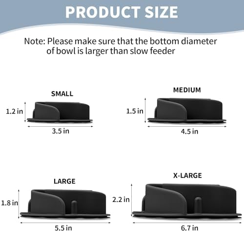 Slow Feeder Dog Bowls Insert, Bestalk Soft Silicone Slow Eating Feeder Insert with Suction Cups for Small, Medium and Large Dogs, Fit into Basic and Elevated Dog Bowls, Black - Image 3