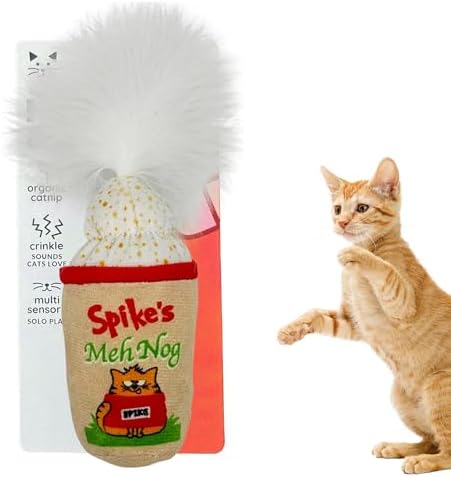 Huxley & Kent Plush Crinkle Catnip Cat Toy, Meh Nog by HuxleyKent
