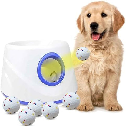 Dog Ball Thrower Launcher,Automatic Ball Launcher for Dogs with 3 Launching Distance 20-45FT,6 2.3 Inch ETPU Tennis Balls,Interactive Dog Toys for Small/Medium Dogs, Not for Aggressive Chewers by Unknown