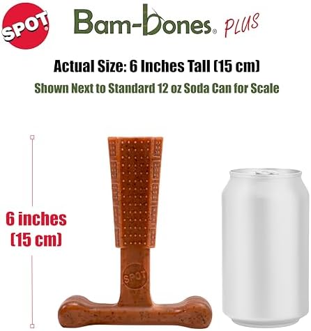 SPOT Bam-Bones Plus T Bone – Bamboo Fiber & Nylon Dog Chew Toy for Moderate to Aggressive Chewers, Durable Long Lasting & Non-Splintering, Beef Flavor Toy for Adult Dogs & Puppies Under 60 lbs, 6 in - Image 5