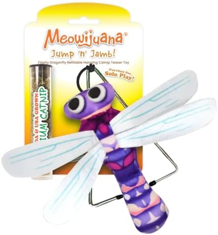 Meowijuana Jump 'n' Jamb Dragonfly Door-Hanging Cat Toy | Refillable by Meowijuana