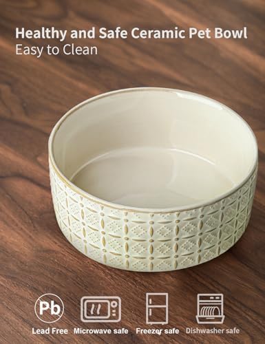 Ceramic Dog Bowls, Dog Food Bowls Water Bowl, 6.5inch Dogs Dishes for Middle and Small Size Dogs, Puppy Plates for Food, White - Image 2