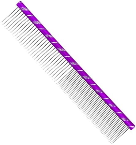 Fearless Alpaca Metal Pet Comb for Grooming Cats and Dogs (Purple) - Purple, Blue, Red, and Gold Colors Available - 8 Inch Length - Rounded Spine - Great Tool for Mats and Shedding by MEKBOK