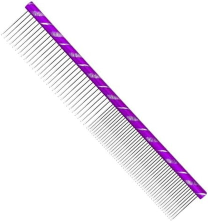 Fearless Alpaca Metal Pet Comb for Grooming Cats and Dogs (Purple) - Purple, Blue, Red, and Gold Colors Available - 8 Inch Length - Rounded Spine - Great Tool for Mats and Shedding by MEKBOK