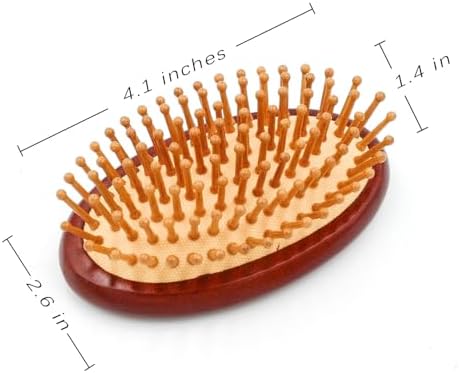Bamboo Bristle Cushion Brush for Cat & Dog Hair - Bamboo Pet Scalp Massager - Kitty & Puppy Hair Grooming Brush Comb (Brown) - Image 2