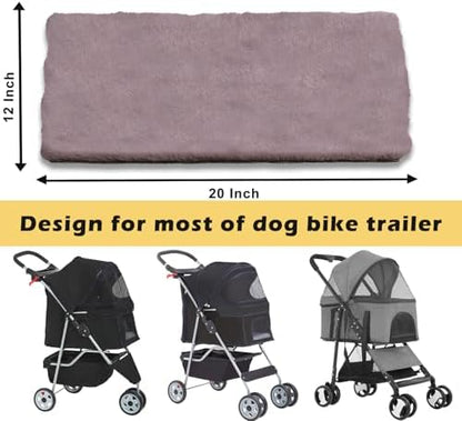 Pet Stroller Pad for Small Medium Dogs, Ultra Soft Cat Dog Stroller Mattress Mat 21"X12" Folding Removable Pet Carrier Strolling Cart Pad Cushion, Pink - Image 2