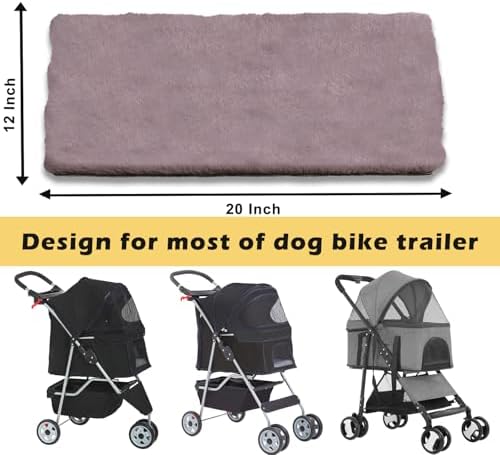 Pet Stroller Pad for Small Medium Dogs, Ultra Soft Cat Dog Stroller Mattress Mat 21"X12" Folding Removable Pet Carrier Strolling Cart Pad Cushion, Pink - Image 2