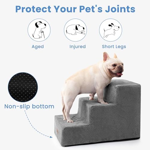 Aodisman Dog Stairs for Small Dogs,Wider 3-Step Pet Steps for Couch & Bed - Image 5