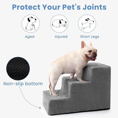 Aodisman Dog Stairs for Small Dogs,Wider 3-Step Pet Steps for Couch & Bed - Image 5