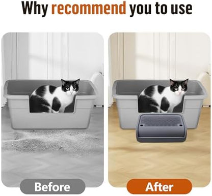 Cat Step for Litter Box, Litter Box Ramp with Filter Function, Dark Grey - Image 6